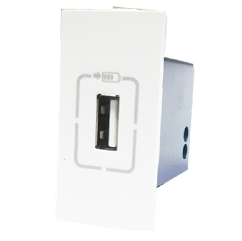 Legrand  Britzy USB Charger Single Porter , 1 Module- White